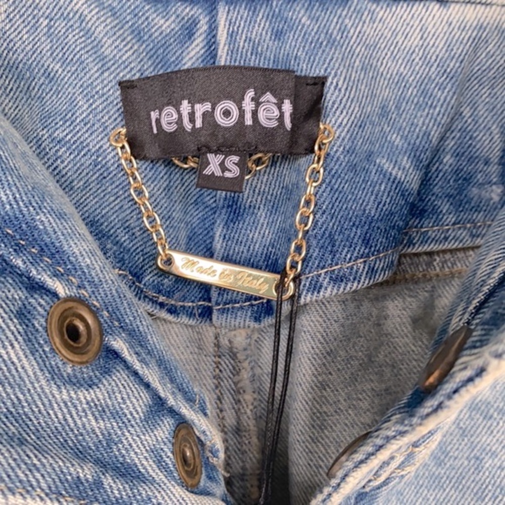 NWT RETROFÊTE Kay Denim Skirt XS - Picture 7 of 9